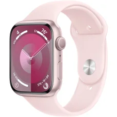 Apple Watch Series 9 45mm GPS Pink Aluminum Case with Light Pink Sport Band (S/M)